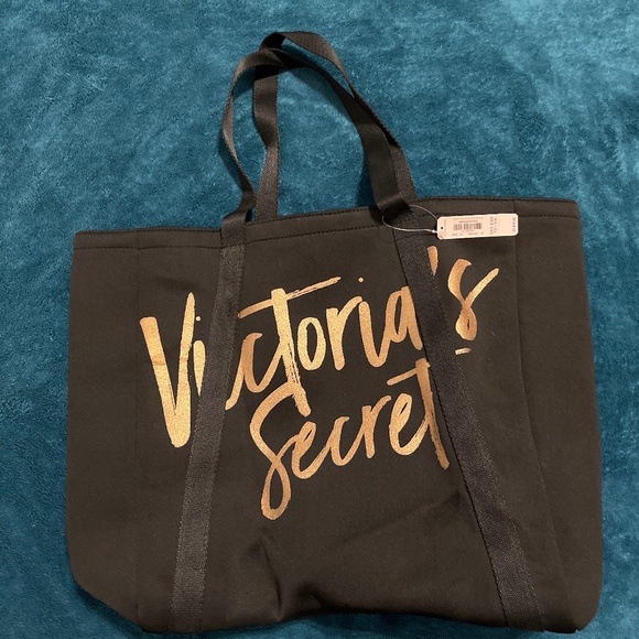 Victoria's Secret Handbags - NWT Victoria’s Secret Insulated Black/Gold Beverage Cooler Tote